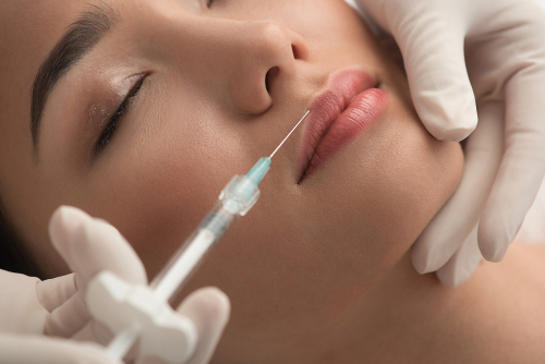 Close up of woman receiving cosmetic procedure